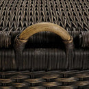 The Basket Lady Lift-Off Lid Wicker Storage Basket, Large, 24.5 in L x 18 in W x 17.5 in H, Antique Walnut Brown by GreenHaven Gardens