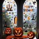 115PCS Halloween Window Clings, 9 Sheets Halloween Decorations, Cute Witch Tree Zombie Ghost Patterns PVC Window Stickers for Treat or Trick Party Favors Decal Supplies Decor Accessories