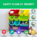 Humble Crew Kids Toy Storage Organizer with 12 Plastic Bins, Natural Wood/Rainbow – Removable Bins for Playroom, Bedroom, Toddler Furniture for Boys and Girls Ages by TinyTreasures Baby Boutique