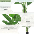 Lifelike Bird of Paradise Silk Artificial Plant Faux Banana Leaf Tree for Home Decor - Perfect Indoor Floor Plant with 9 Trunks (1, Black Planter, 4 FT) by CozyNest Decor