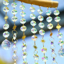 HDCRYSTALGIFTS Hanging Window Suncatcher Rainbow Maker Glass Crystal Mobile Wind Chimes with AB Prisms & Natural Leaf Drops Autumn Home Wall Art Decoration Gift by GreenHaven Gardens