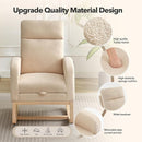 Rocking Chair Nursery, Nursing Rocking Chairs with Foot Rest for Mom Nursery, Rocker Glider Chair with High Backrest for Living Room, Bedroom, Upholstered Lounge Chair with Solid Wood Base for Relaxin by TinyTreasures Baby Boutique