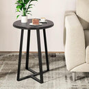 Round End Table, Small Side Table Black Color MDF Top, Metal Frame Black, Tall End Side Table for Bed Room, Coffee Tea End Table for Living Room(Round Black) by CozyNest Decor