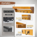 Rebee Vision Decorative Key Holder for Wall with Shelf: Farmhouse Mail Rack with 5 Sturdy Key Hooks for Home Decor, Apartment, Entryway and Hallway (Light Brown) by CozyNest Decor