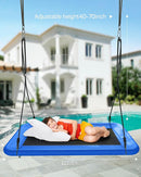 Tree Swing for Kids and Adults, 60" Waterproof Rectangle Platform Swing, 700lbs Heavy Duty with Adjustable Straps, Blue by TinyTreasures Baby Boutique