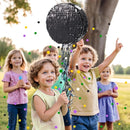 WERNNSAI Black Round Pinata for DIY - Halloween Black Moon Pinata for Kids DIY Birthday Party Disco Decoration for Adult Night Party Supplies with Confetti Bat Blindfold, 12.2”x 12.2” by TinyTreasures Baby Boutique