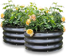 GARDMAX 2 Pack 2x2x1FT Galvanized Round Raised Garden Bed Kit, Metal Planter Boxes Outdoor with Easy Assembly, Large Garden Bed for Vegetables, Fruits, Flower, Herbs Dark Gray by CozyNest Decor