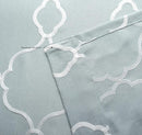 MIUCO Moroccan Embroidery Semi Sheer Curtains Faux Linen Grommet Curtains for Living Room 52 x 84 Inch 2 Panels Set, Sea Foam by CozyNest Decor