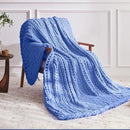 Chunky Knit Throw Blanket, 30''*40'' Knitted Throw Chenille Yarn for Bed Couch, Handmade Light Blue Crochet Big Thick Blanket, Machine Washable Cute Comfy Blanket for Home Decor by CozyNest Decor