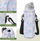 Neoprene Water Bottle Carrier Bag with Adjustable Shoulder Strap for Men Women Walking Hiking,Portable Insulated Holder Case for Stainless Steel/Glass/Plastic Bottles by TinyTreasures Baby Boutique