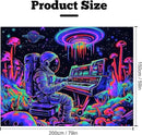 BVBOX Astronaut Space Blacklight Tapestry 79"x59", UV Reactive Astronaut Electronic Piano Universe Galaxy Planet Glow in Dark Music Tapestries, Black Light Neon Upright Poster Wall Hanging Backdrop Decor for Bedroom Living Room by CozyNest Decor