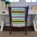 Del Mex Classic Mexican Blanket, Large Authentic Woven Falsa Throw (70"x50"), Artisan Southwest Décor for Beach, Yoga, Outdoors (Mint/Yellow) by CozyNest Decor