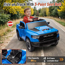 Licensed Ram 1500 Ride on Toys for Kids 4-8, Ride-on Electric Car for Kids with Remote Control, Battery Powered with Car Key/Gear Selector, LED Light/Music/MP3, Back Storage (Blue) by TinyTreasures Baby Boutique