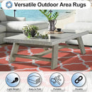 OutdoorLines Outdoor Plastic Area Rug for Patio 5x8 ft - Reversible Outside Carpet, Stain & UV Resistant RV Mats, Straw Rug for Camping, Deck Garden, Porch and Balcony, Moroccan/Orange & Light Grey by GreenHaven Gardens