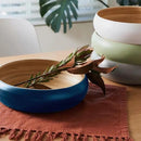 Fruit Bowl For Kitchen Counter, Decorative Bowl, Large Serving Bowl Or Fruit Basket For Kitchen Spun Bamboo (Blue) by CozyNest Decor