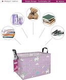 Rectangular Storage Basket Fabric Organizer Bin for Toys,Books,Clothes,Gifts,Pets-Perfect for Home,Office,Nursery,Dorm,Shelf(Rec-Unicorn) by TinyTreasures Baby Boutique