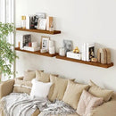 BAMEOS Floating Shelves, American Oak Wall Mounted Wooden Shelves with Invisible Brackets Set of 3, Hanging Wall Shelves Decoration for Bedroom, Bathroom, Living Room and Kitchen by CozyNest Decor