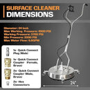 EDOU Dual 24" Pressure Washer Surface Cleaner - Surface Cleaner with Wheels - Heavy Duty Composite, 4,500 PSI Max Working Pressure - Includes 3/8 Inch Quick Connector Kit and Teflon Tape by GreenHaven Gardens