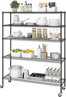 Seville Classics UltraDurable Heavy Duty NSF Solid Steel Wire Rack Storage Unit, Organizer for Garage, Warehouse, Office, Restaurant, Classroom, Kitchen, Black, 5-Tier Shelving, 60" W x 18" D by CozyNest Decor