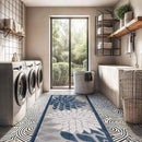 Beverly Rug Outdoor Runner Rug 2x7 Modern Floral Tropical Area Rugs for Indoor and Outdoor Patio Easy to Clean Non Shedding Living Room Porch Garden Washable Outside Carpet (2 x 7 Blue) by CozyNest Decor