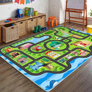 Car Rug,Kids Play Rug with Roads,Playroom Toy Car Rug, Car Track Rug City Map for Bedroom Classroom - (110X78.7 Inches) by TinyTreasures Baby Boutique