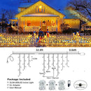 Icicle Lights for Outside, 33FT 400 LED Christmas Lights Outdoor Indoor with 8 Modes Waterproof, Connectable Plug in String Hanging Light for House Roof Yard Wedding Holiday Decor, Warm White by GreenHaven Gardens