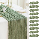 Sioloc 10 Pack Sage Green Cheesecloth Table Runner Fall Autumn Decor for Home 10ft Table Cloth for Tea Wedding Birthday Party Baby Bridal Shower Halloween Thanksgiving by CozyNest Decor