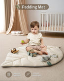 Blissful Diary Baby Play Gym & Activity Mat, Leaf Shaped Baby Tummy Time Play Mat with 6 Detachable Toys, Promotes Motor Skills & Sensory Development, Newborn Baby Essentials Gift, Oatmeal Beige by TinyTreasures Baby Boutique