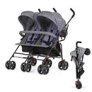 Dream On Me Volgo Twin Umbrella Stroller in Purple, Lightweight Double Stroller for Infant & Toddler, Compact Easy Fold, Large Storage Basket, Large and Adjustable Canopy by TinyTreasures Baby Boutique