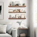 Floating Wall Shelves 3-Pack - 24-Inch Rustic Brown Wooden Shelves for Storage and Décor, Easy Installation for Living Room, Bedroom, and Kitchen by CozyNest Decor