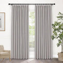 Macochico 100% Blackout Browish Grey Linen Curtains 84 Inches Long Pinch Pleated Burlap Curtains for Bedroom Living Room Farmhouse Nursery Thermal Window Panels with Tieback 72”Wx84”L 1 Panel by CozyNest Decor