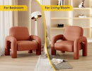 Modern Sherpa Accent Chair, Teddy Upholstered Arm Single Sofa, Cozy Fluffy Reading Chair for Living Room, Bedrooms, Corner (Orange) by CozyNest Decor
