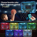 Indoor Basketball Hoop for Kids with Led Lights Mini Basketball Hoop with Remote Control Over The Door Basketball Hoops with Scoreboard Basketball Toys for 4-12 Year Old Boys Girls by TinyTreasures Baby Boutique