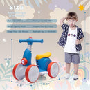 6V Electric Baby Balance Bike for 1 Year Old Boys Girls Ride on Toys 12-48 Months Toddler Balance Bike, 4 Wheels Kids First Bike with Remote Control First Birthday Gifts- Blue&Red by TinyTreasures Baby Boutique