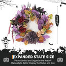 GarveeHome 18 Inch Halloween Wreath, Halloween Garland with Artificial Roses & Spiders, Indoor Outdoor Holiday Accent Decoration for Front Door Porch Wall Home Party Window, Red & Purple by CozyNest Decor