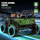 24V 9Ah Ride on Toy for Big Kids, 4x4 2 Seater Ride on Car Truck w/Remote Control, 4x200W Motors - Green by TinyTreasures Baby Boutique