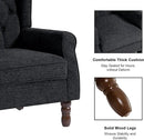 Accent Chair, Upholstered Armchair with Button Tufted High Back & Solid Wood Legs, Comfy Wingback Reading Single Sofa Chair for Small Spaces, Living Room, Bedroom-Blue,1 SEAT by CozyNest Decor