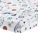 Lambs & Ivy Hall of Fame Sports Animals 5-Piece Crib Bedding Set - Gray/Blue by TinyTreasures Baby Boutique