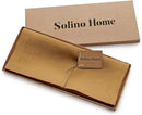 Solino Home Linen Table Runner 90 Inches Long - 100% Pure Linen Caramel Dining Table Runner 14 x 90 Inch for Fall, Autumn, Thanksgiving - Fete by CozyNest Decor