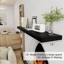 Black Floating Shelves 55 Inch Long, 12 Inch Deep Floating Shelves for Wall, 55 x 9 Large Floating Shelf for Fireplace Mantel, 2" Thicked Wall Shelves for Living Room, Bedroom Storage, 1 Pack by CozyNest Decor
