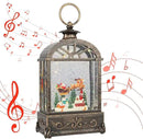 Christmas Snow Globes Lantern,Musical Snow Globes,Christmas Decorations Indoor for Home,Battery Or USB Powered,with 6 Hour Timer,Christmas Lantern for Festival Decoration,Reindeer Vehicle by CozyNest Decor