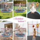 Kids Trampoline with Safety Net – 440lbs Capacity, Upgraded Rust-Proof Ring Legs, Adjustable Gymnastics Bar & Toys – Indoor Outdoor Toddler Trampoline for Boys & Girls Ages 1-8 by TinyTreasures Baby Boutique
