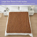 Bigacogo Chunky Knit Throw Blanket for Couch, 51x63 inches, 100% Hand Knitted with Thick Jumbo Chenille Yarn, Cozy Soft Large Rope Knot Cable Crochet Blankets for Sofa Bed Living Room, Caramel by CozyNest Decor