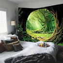 FENDROM Tree Cave Tapestry,Misty Forest Fairy Tale Wall Hanging Natural Jungle Sunshine Through Scenery Aesthetic tapestries for Living Room Bedroom Office Spring Decoration by CozyNest Decor