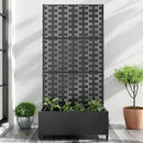 Casaphoria Metal Raised Garden Bed with Trellis and Wheels, 72"x35"x16" Planter Box for Climbing Plants, Vegetables & Vines, Features Drainage Holes and Privacy Screen (Black-Square) by GreenHaven Gardens