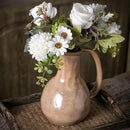 Brown Ceramic Vase with Big Handles, Modern Farmhouse Decor, Rustic Pottery for Flowers, Decorative Terracotta Centerpiece for Dining Table by GreenHaven Gardens