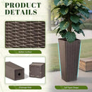 JUMMICO Set of 2 Resin Rattan Tall Planters for Outdoor Plants, Large Tapered Planters with Drainage Holes&Inner Trays, Flower Pots for Garden, Patio, Porch, Backyard (Brown, 24'') by CozyNest Decor
