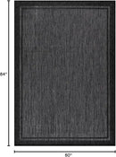 CAMILSON Indoor Outdoor Rug, 5x7 Bordered Dark Grey Black Modern Area Rugs for Indoor and Outdoor Patios, Kitchen and Hallway Mats, Washable Porch Deck Outside Carpet (Bordered Black, 5 x 7) by GreenHaven Gardens