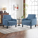 VINGLI Mid Century Modern Accent Chair Set of 2,Navy Blue Chenille Chairs for Living Room Upholstered Armchair with Scooped Arms for Bedroom,Apartment,Studio,Office,Waiting Room by CozyNest Decor