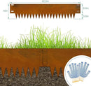 Co rten Steel Landscape Edging 10 Inch Tall 6 Packs, Pre-Rusted Metal Garden Edging with 6 Clips and a Pair of Gloves, Steel Edging for Landscaping, Garden by GreenHaven Gardens